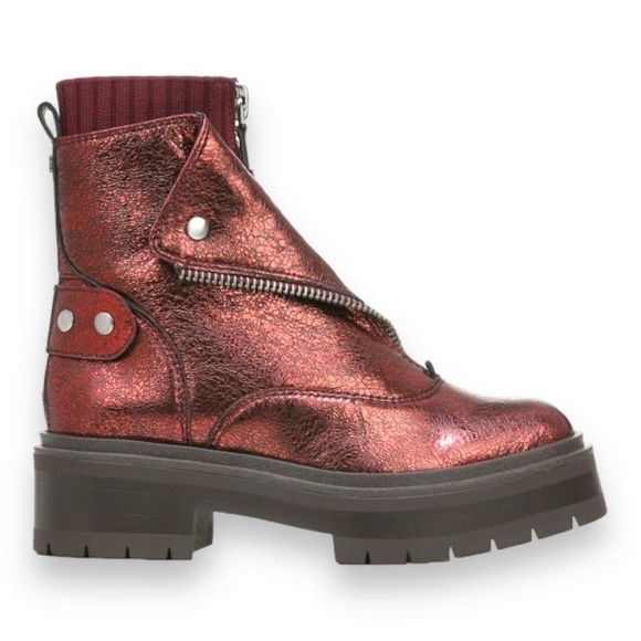 SAM EDELMAN Lind Moto Boots in Bordeaux Leather Size 8 - Picture 15 of 15